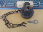 Antique vintage Miller Champion 6 Lever Push Key Pancake Padlock W key  59