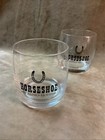 Glass Double Old-fashioned Rocks Tumbler Pr Horseshoe Casino Hotel Clear W black