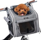 Dog Bike Basket  Expandable Soft-sided Pet Carrier Backpack With 4 Open Doors   