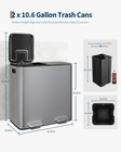 16 21 Gallon Dual Kitchen Trash Can Fingerprint-proof Stainless Steel W lid foot