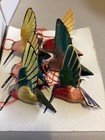 Vintage Set Of 6 Chinese Wheat Stalk Rattan Hanging Hummingbird Bird Ornaments