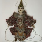 Burmese Yoke The Marionette Puppet 16  Wood Sequin Beaded 1980s Vtg