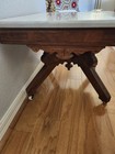Antique Walnut Marble Top Coffee Table