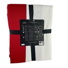 Tahari Tablecloth 60  X 84  White W red Border Trim Christmas Holiday New