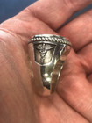 Caduceus Roman Mercury Coin Style Ring Sterling Silver 925 Sizes 7-16