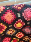 Large Crocheted Granny Square Afghan Throw Blanket 71 X 48 Colorful Handmade 