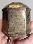 Vintage 1985 Mma Silver Dutch Marriage Box Wedding 3 Footed Trinket Box