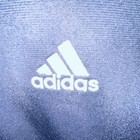 Adidas Boys Blue Track Jacket Full Zip Pockets Striped Knit Size 10-12