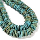 Blue Magnesite Turquoise Graduated Slice Discs Beads Size 10-17mm 15 5   Strand