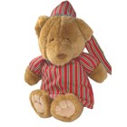 Vintage Avon Teddy Bear Plush Striped Nightshirt Brown Stuffed Animal 16 