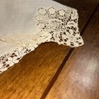 Vtg  Ivory Handmade Lace  Handkerchief Wedding  Christening