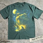 Vintage Frog Full Moon Comfort Tee Animal Nature Graphic Shirt