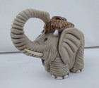 Vintage Artesania Rinconada Trunk-up Elephant Figurine 3  Uruguay Retired Signed
