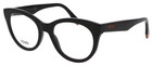 New Fendi Way Fe 50074i 001 Shiny Black Red Authentic Eyeglasses Frame 51-19