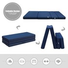 4  Quart -fold Foam Folding Mattress Futon Sleepover Sofa Bed Guest Queen Size