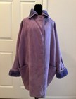 Vintage Gianni Versace Purple Leather   Faux Fur Oversized Long Coat  Signed