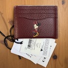 Nwt      Disney X Coach Card Case In Regenerative Leather With Minnie Mouse Motif