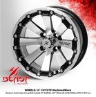 Golf Cart 14  Machined  coyote  Wheels And 205 30-14 Dot Low Profile Tires X4