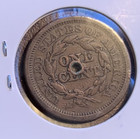 1851 Us Large Cent - Liberty Braided Hair  Hole  61 Box K