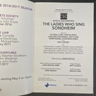 The Ladies Who Sing Sondheim March 2016 Patti Lupone Cynthia Erivo Program