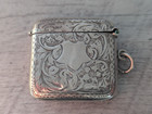 Silver Vesta Case 1938 Birmingham Hallmarked Match Safe Floral Engraved
