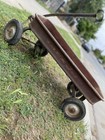 Vtg 1960   s Rex Jet Red Metal Pull Wagon  Rusty   