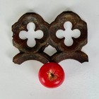 Antique Architectural Salvaged Metal Decorative Element With Gothic Quatrefoil