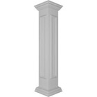 Ekena Millwork Box Newel Post 48 x8  W panel   Peaked Capital   Base Trim White