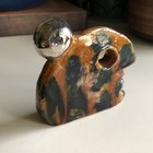 Rimas Visgirda Studio Pottery Small Stoneware Head Sculpture Drip Glaze Luster