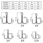 50pcs Treble Hooks Triple Fishing Sharp Hooks For Freshwater Saltwater 2-6 