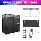Dj Facade Booth Table 43  X 22 -portable With Black white Lighting Scrims Fla   