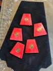 New Old Stock  Vintage Golf Club Red  Face Insert Brass Center  Bin  7 Each