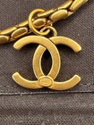 Authentic Chanel Cc Logo Bar Necklace - Gold Tone crystals