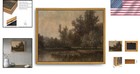 Elegant Rustic Canvas Wall Art - Vintage Lake Landscape - 8x10 Home Decor