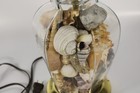 Seashell Filled Vintage Glass Brass Shell Table Lamp Coastal Beach House 14x7x7