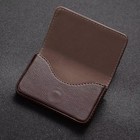 Black Pu Leather Business Card Holder Slim Pocket Case Magnetic Buckle Portable