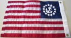 12x18   Yacht Ensign Nautical Boat Flag Sewn Anchor Sewn Stripes Made In Usa