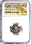 Julius Caesar Ar Denarius Ceres Coin 46 Bc - Certified Ngc Vf - 5 5 Surfaces