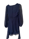 B Darlin Juniors  Flutter-sleeve Layered Chiffon Mini Dress Color Navy Size 1 2