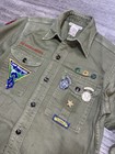 Boy Scouts Of America Bsa Vintage 50s Green Boy Scout Shirt W  Patches Button Up
