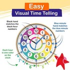 12 Inch Silent Analog Telling Time Teaching Clock For Kids  Wall Clock For Kids