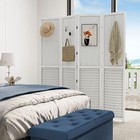 Beuloke Room Divider 4 Panel Folding Privacy Screens With Pegboard Display
