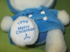 Rare Vintage 1999 Sanrio Smiles Hello Kitty Blue Reindeer Winter Coat 10  Plush