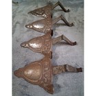 Set Of 4 Antique Coles Cast Iron Stove Legs Feet Vintage Industrial Salvage