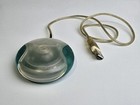 Vintage Apple M4848 Blue teal Imac Hockey Puck Usb Wired Mouse