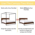 Just Relax Four Corner Post Elegant Mosquito Net Bed Canopy Set  White  Full-que