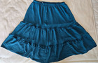 Lane Bryant Plus Size 26 28 Teal Blue Long Tiered Ruffled With Pockets Skirt Nwt