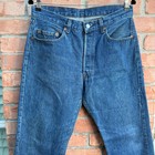 Vintage 80s Levis 501 Blue Button Fly Denim Made In Usa Jeans 33x32 Actual 32x31