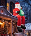 5 6ft Christmas Inflatable Santa Claus With Led Lights  Blow Up Sitting Santa