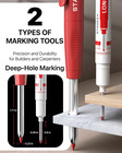 2pcs Carpenter Pencils W  Sharpener   26 Refills - Deep Hole Mechanical Marker